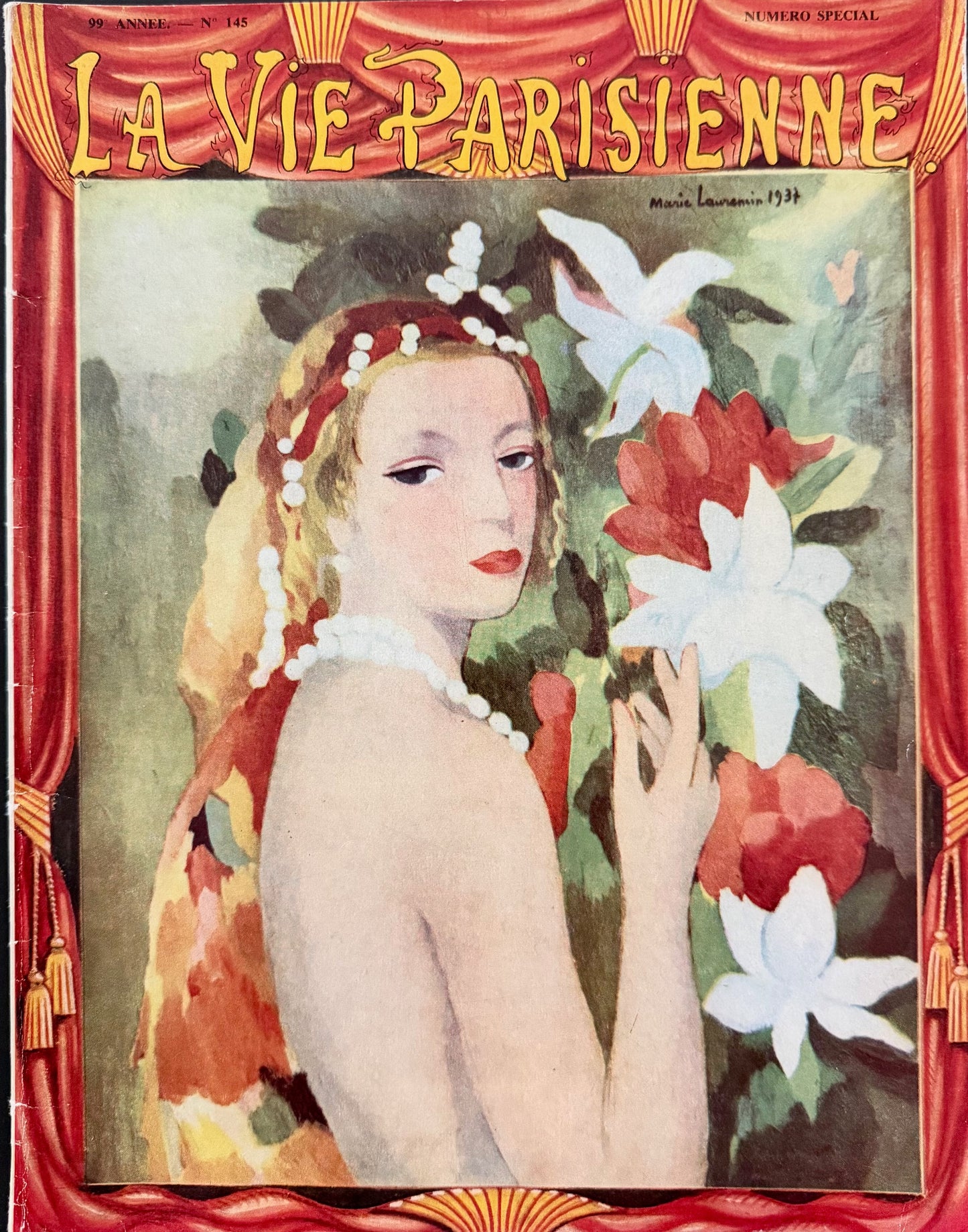 La Vie Parisienne January 1963 - cover art by Marie Laurencin