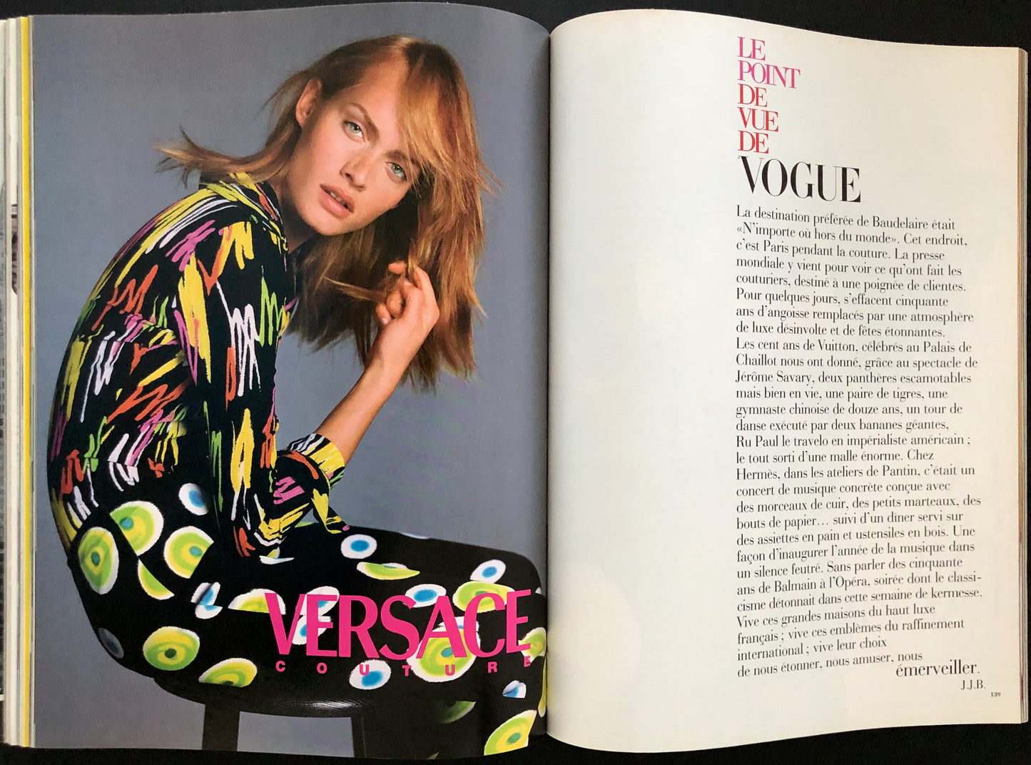 Vogue Paris March 1996 - Shalom Harlow by Mario Testino