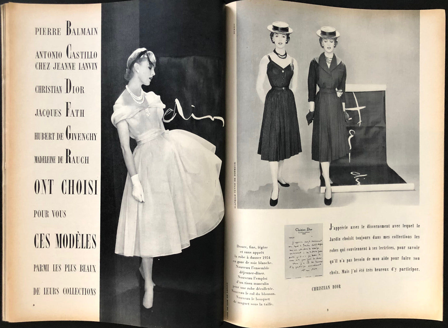 Jardin des Modes March 1954