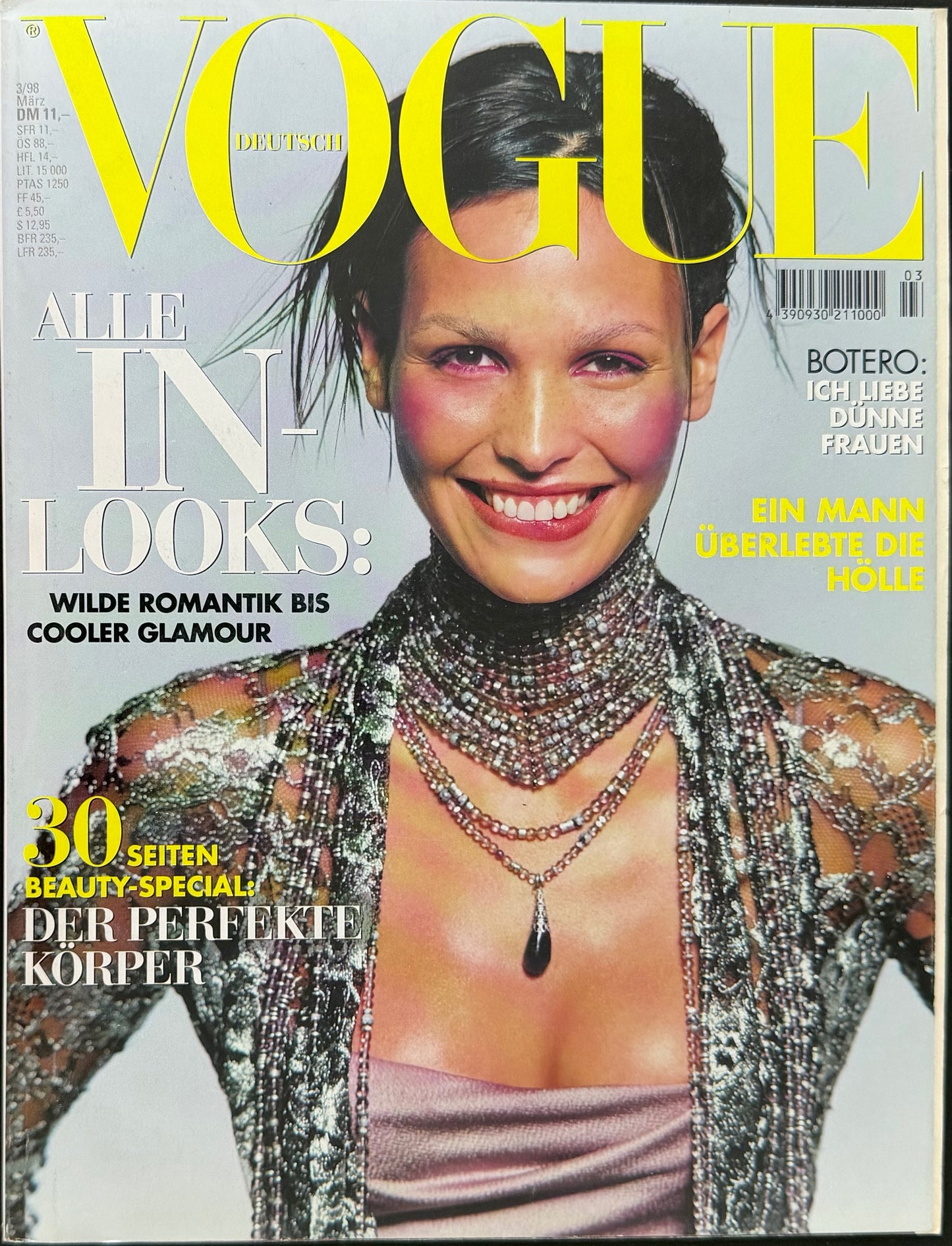 Vogue Germany March 1998 - Ines Sastre by Michel Comte