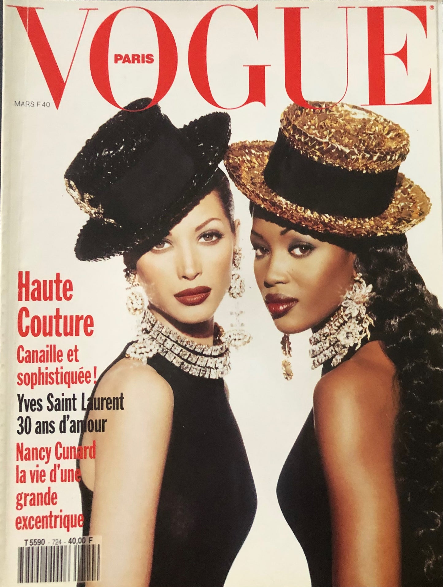 Vogue Paris March 1992 - Christy Turlington - Naomi Campbell