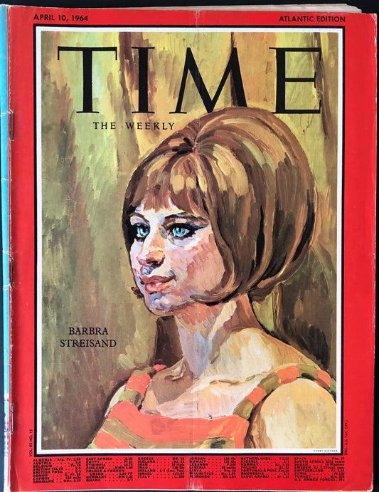 Time magazine April 10, 1964 (Atlantic edition) - Barbra Streisand