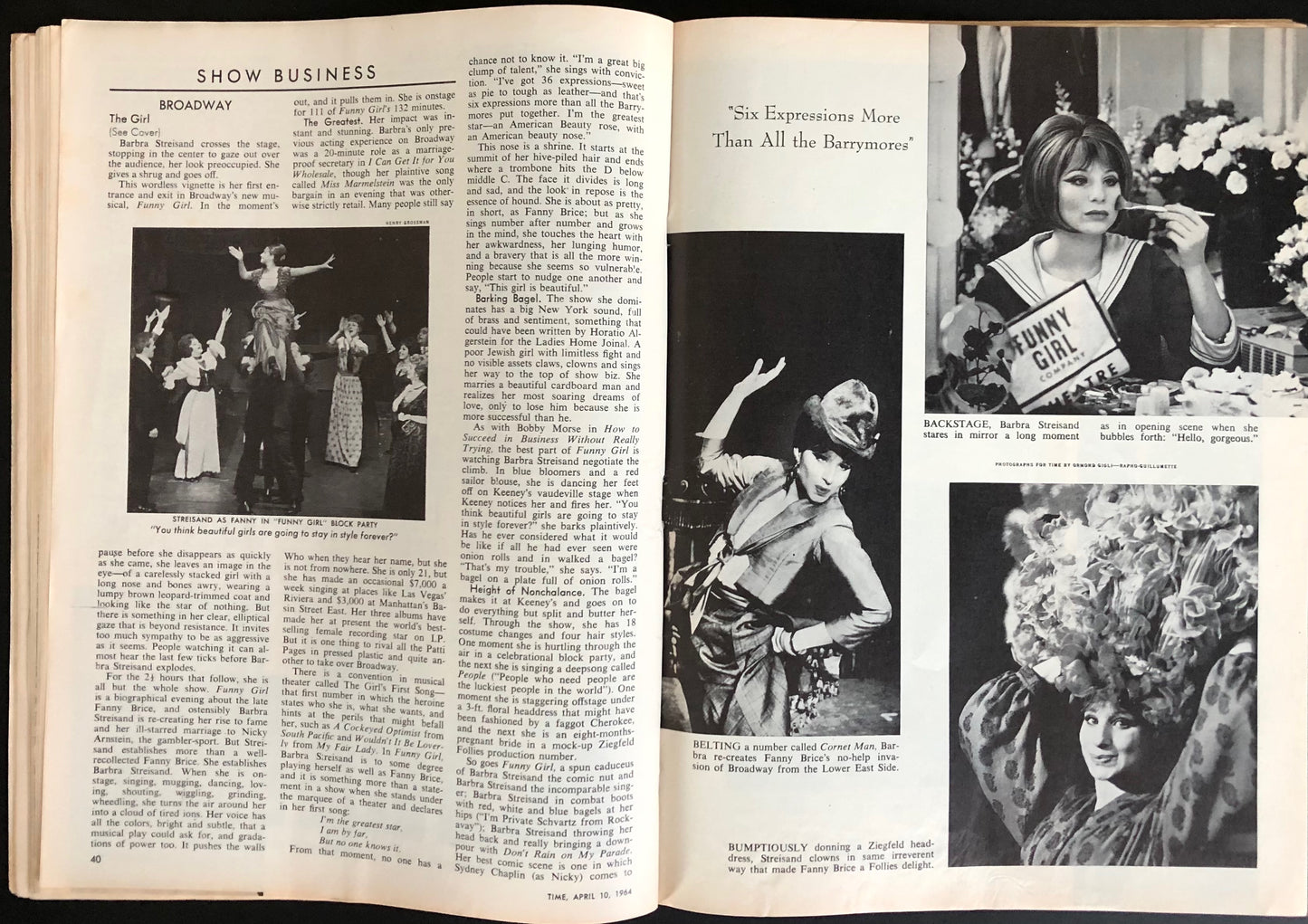 Time magazine April 10, 1964 (Atlantic edition) - Barbra Streisand