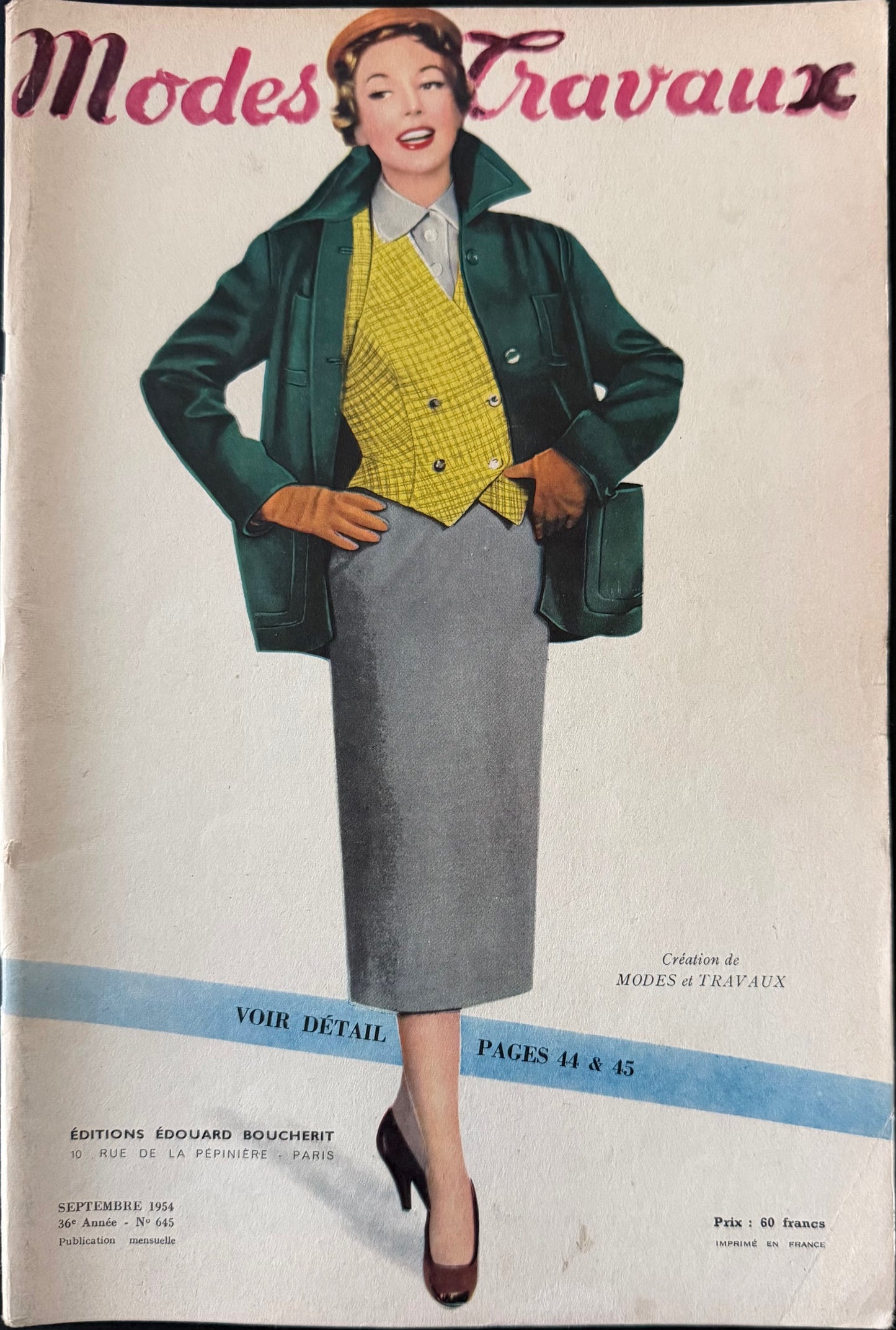 Modes et Travaux September 1954