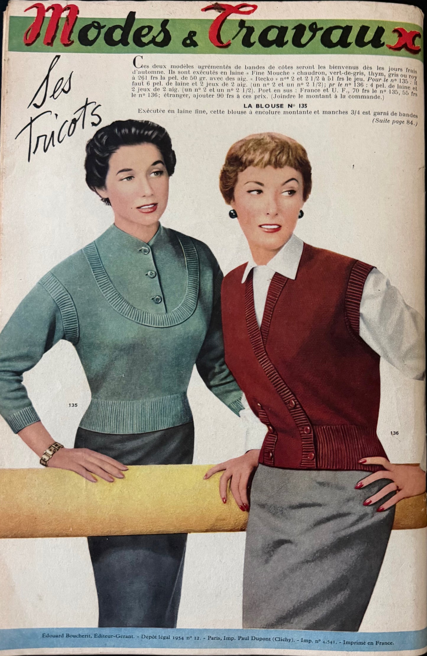 Modes et Travaux September 1954