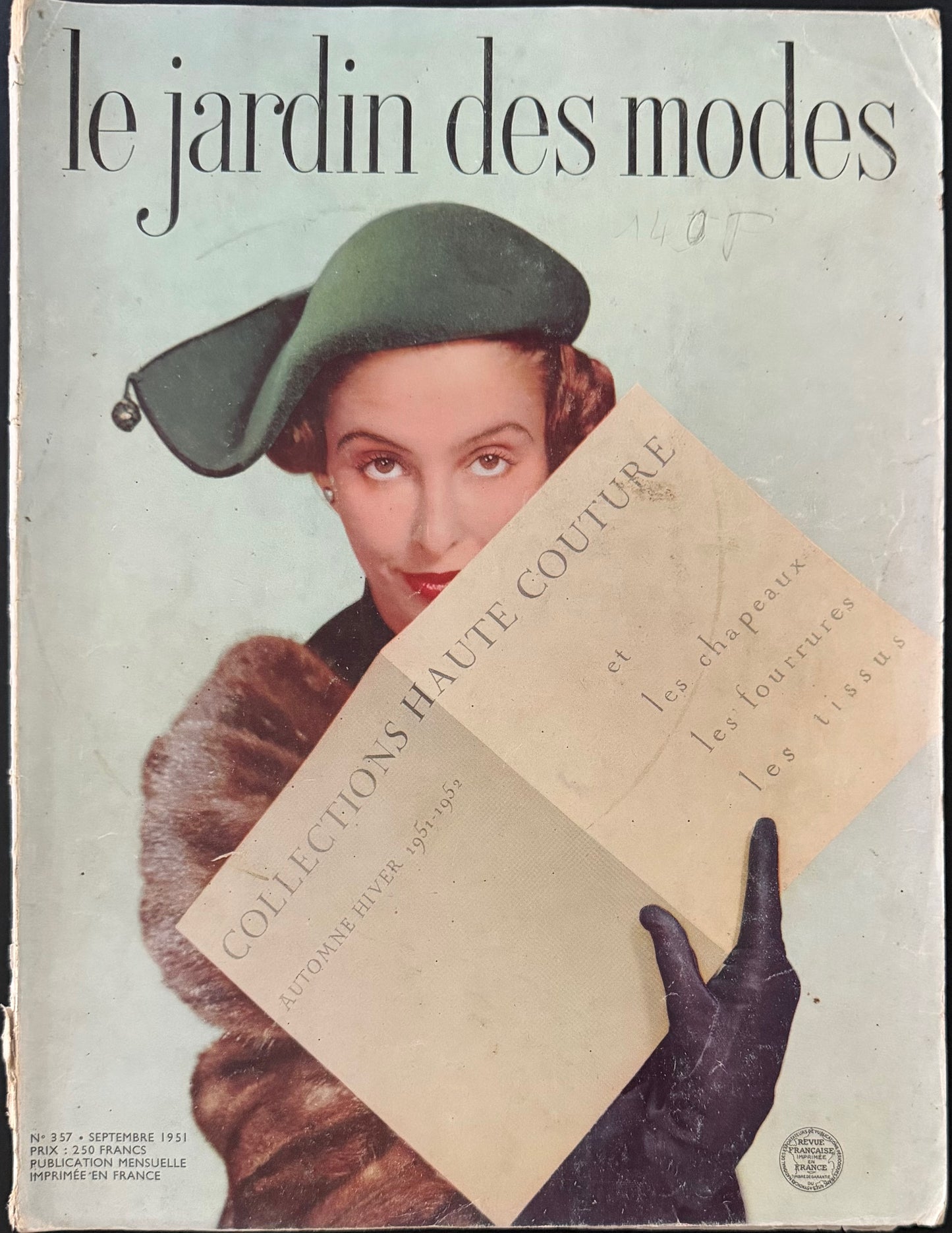 Jardin des Modes September 1951