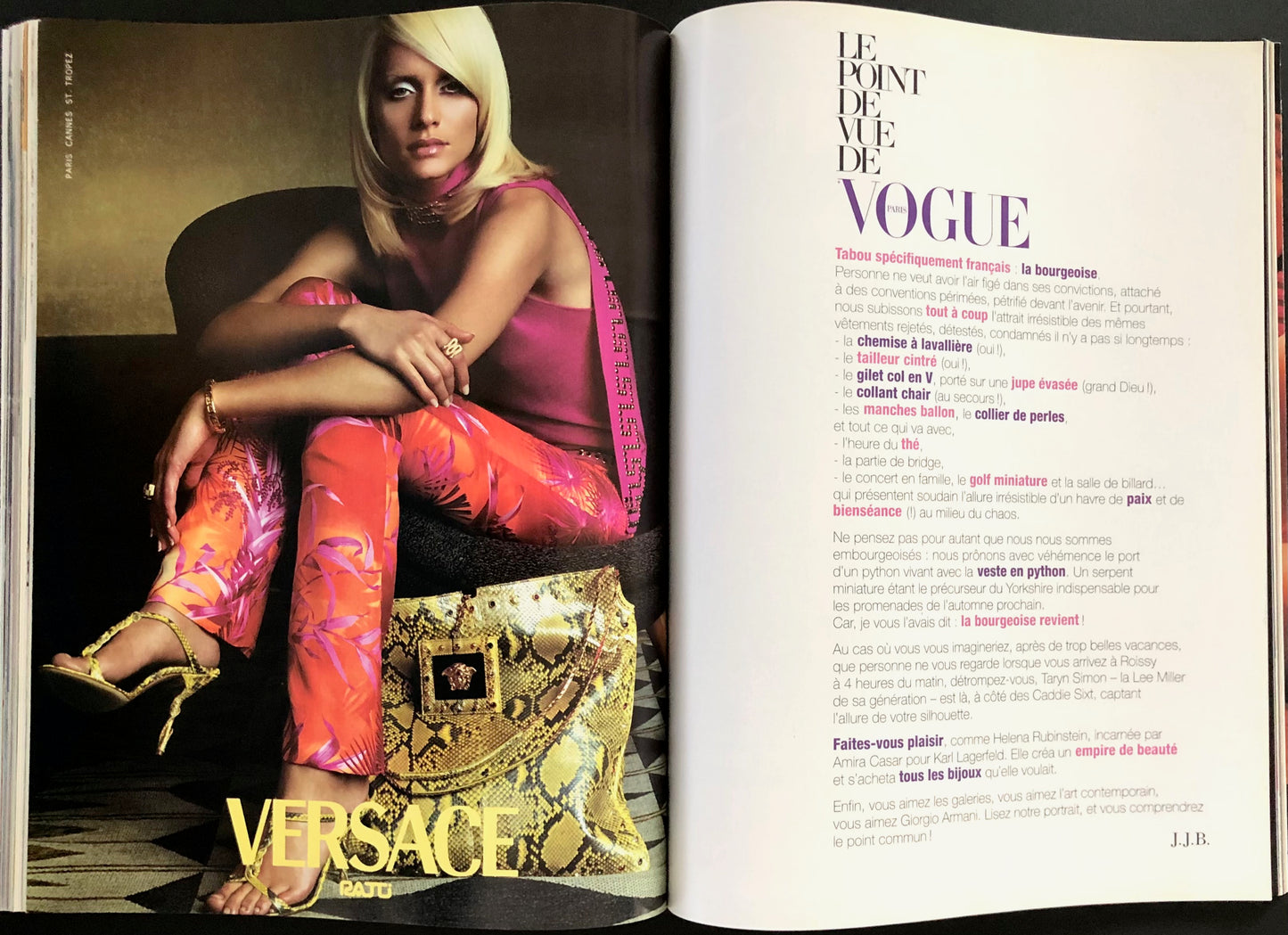 Vogue Paris April 2000 - Malgosia Bela