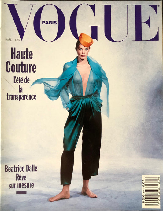 Vogue Paris March 1989 - Joanna Rhodes by Peter Lindbergh