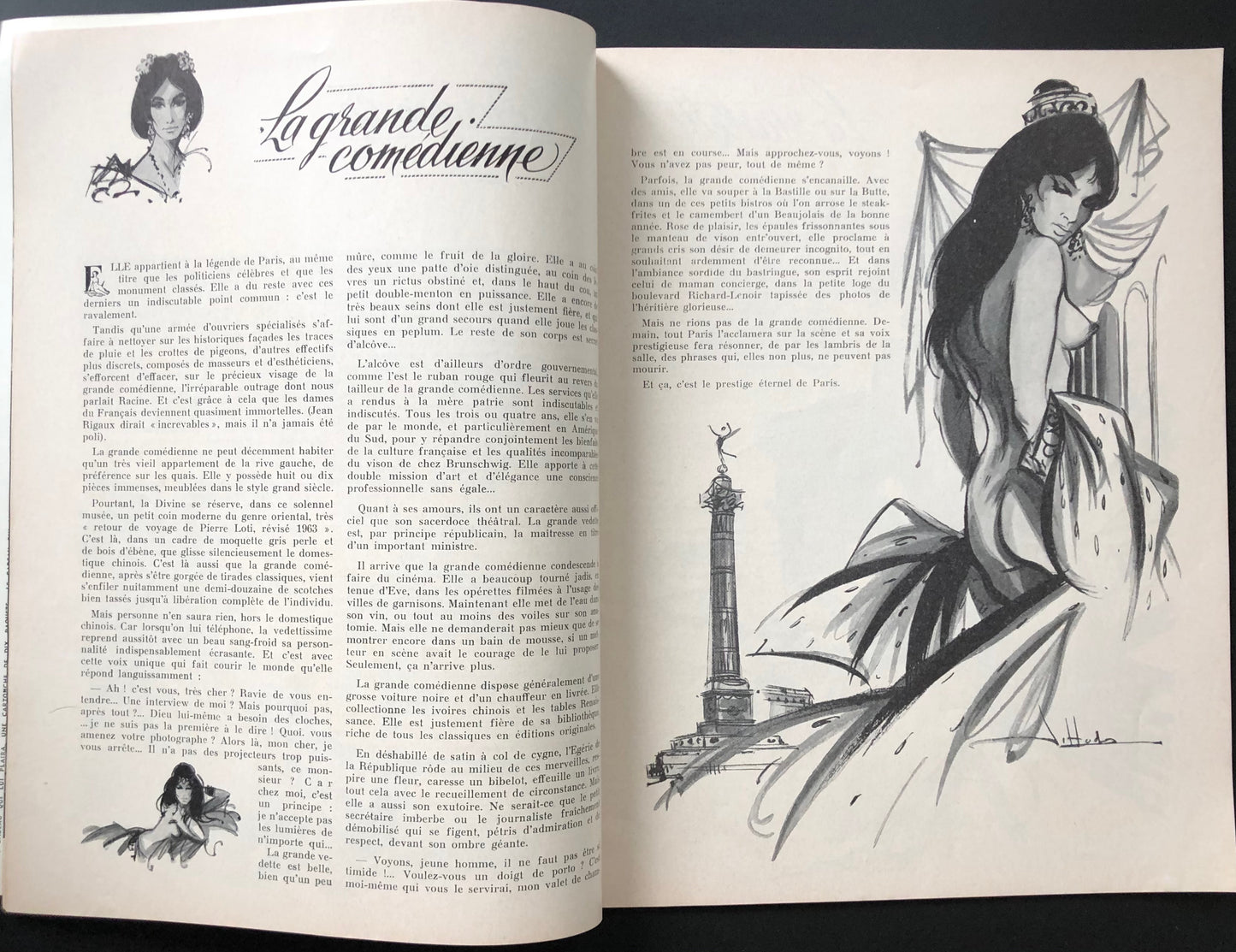 La Vie Parisienne January 1963 - cover art by Marie Laurencin