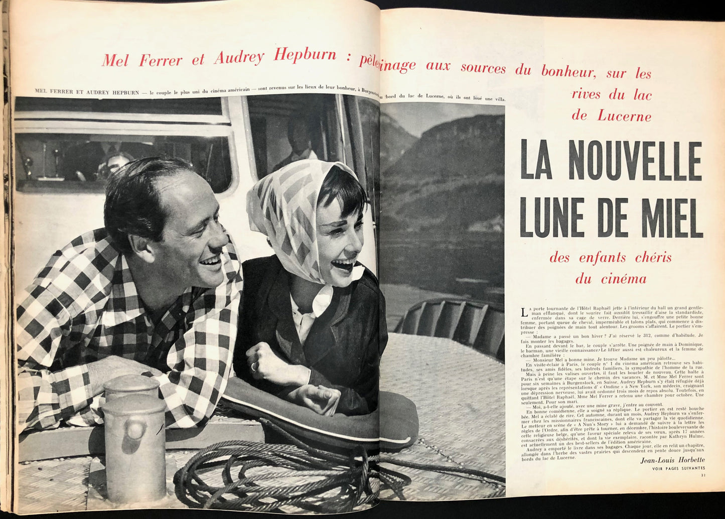 Jours de France 27 July 1957 - Audrey Hepburn - Mel Ferrer
